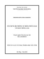 Xây dựng hệ thống tự động phân loại văn bản tiếng lào
