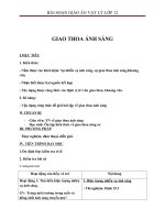 Giáo án Vật lý 12 bài 25: Giao thoa ánh sáng