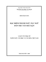 Đặc điểm thành ngữ, tục ngữ dân tộc Tày Bắc Kạn (Luận văn thạc sĩ)