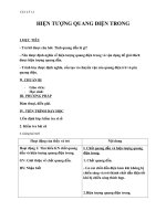 Giáo án Vật lý 12 bài 31: Hiện tượng quang điện trong
