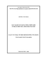 Đẩy mạnh xây dựng nông thôn mới ở thị xã Phổ Yên, tỉnh Thái Nguyên (Luận văn thạc sĩ)