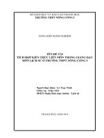 skkn tích hợp kiến thức liên môn trong giảng dạy môn lịch sử ở trường THPT nông cống i 