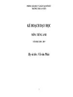 KẾ HOẠCH giảng dạy TIẾNG ANH 9 CHUẨN KỸ NĂNG MỚI