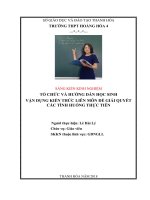 skkn tổ chức và hướng dẫn học sinh vận dụng kiến thức liên môn để giải quyết các tình huống thực tiễn 