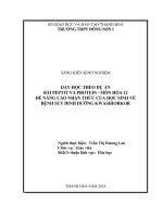 skkn dạy học THEO dự án bài PEPTIT và PROTEIN   môn hóa 12 để NÂNG CAO NHẬN THỨC của học SINH về BỆNH SUY DINH DƯỠNG KWASHIORKOR 