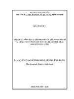 Nâng cao năng lực cạnh tranh của sản phẩm bao bì tại Công ty Cổ phần sản xuất và xuất nhập khẩu bao bì Thăng Long (LV thạc sĩ)