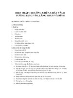 Biện pháp thi công chữa cháy vách tường, lăng vòi phun