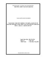 skkn GIÁO DỤC TRUYỀN THỐNG VĂN HÓA, LỊCH SỬ XỨ THANH CHO HỌC SINH THPT NGUYỄN HOÀNG KHI DẠY TIẾT 1- BÀI 14 - GDCD LỚP 10”