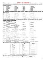 Bài tập thực hành tiếng anh lớp 8 ( unit 1   my friends)