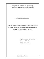skkn Giải pháp giúp học sinh pháp huy khả năng giải bài toán về tính đơn điệu của hàm số trong kỳ thi THPT Quốc gia