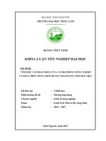 Tìm hiểu các hoạt động của cán bộ Phòng Nông nghiệp và Phát triển nông thôn huyện Thanh Sơn  tỉnh Phú Thọ (Khóa luận tốt nghiệp)