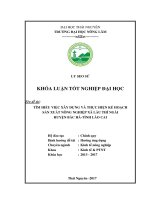 Tìm hiệu việc xây dựng và thực hiện kế hoạch sản xuất nông nghiệp xã Lầu Thí Ngài  huyện Bắc Hà  tỉnh Lào Cai (Khóa luận tốt nghiệp)