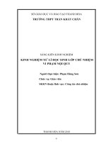 skkn Kinh nghiệm xử lí học sinh lớp chủ nhiệm vi phạm nội quy