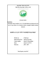 Tìm hiểu hoạt động của cán bộ phòng kế hoạch sản xuất tại Công ty Cổ Phần Nông Nghiệp Thông Minh Fecon (Khóa luận tốt nghiệp)