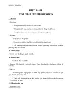 Giáo án Hóa học 9 bài 43: Thực hành Tính chất của hiđrocacbon