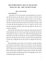 MỘT SỐ BIỆN PHÁP SỬ  DỤNG TƯ LIỆU DẠY HỌC TRONG GIỜ   ĐỌC – HIỂU VĂN BẢN VĂN HỌC