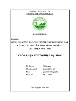 Đánh giá công tác chuyển mục đích sử dụng đất của huyện Nguyên Bình  tỉnh Cao Bằng giai đoạn 2014  2016 (Khóa luận tốt nghiệp)