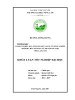Đánh giá hiệu quả sử dụng đất sản xuất nông nghiệp trên địa bàn xã Hưng Vũ  huyện Bắc Sơn  tỉnh Lạng Sơn (Khóa luận tốt nghiệp)