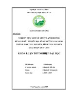 Nghiên cứu một số yếu tố ảnh hưởng đến giá đất ở trên địa bàn phường Gia Sàng  thành phố Thái Nguyên  tỉnh Thái Nguyên giai đoạn 2014  2016 (Khóa luận tốt nghiệp)