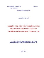 Nghiên cứu các yếu tố tiên lượng bệnh nhân nhồi máu não cấp tại bệnh viện Đa khoa tỉnh Gia Lai