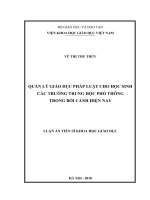 Quản lý giáo dục pháp luật cho học sinh các trường trung học phổ thông trong bối cảnh hiện nay