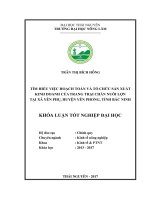 Tìm hiểu việc hoạch toán và tổ chức sản xuất kinh doanh của trang trại chăn nuôi lợn tại xã Yên Phụ  huyện Yên Phong  tỉnh Bắc Ninh (Khóa luận tốt nghiệp)