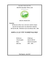Đánh giá công tác cấp Giấy chứng nhận quyền sử dụng đất tại thị trấn Chợ Rã  huyện Ba Bể  tỉnh Bắc Kạn giai đoạn 2013  2014 (Khóa luận tốt nghiệp)
