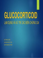 Bài giảng Glucocorticoid lạm dụng và xử trí các biến chứng cai  BS. Trần Hữu Hiền