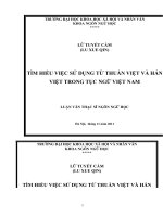 TÌM HIỂU VIỆC sử DỤNG từ THUẦN VIỆT và hán VIỆT TRONG tục NGỮ VIỆT NAM 