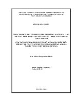 THE COMMON TWO WORD VERBS DENOTING MATERIAL AND MENTAL PROCESSES IN ENGLISH AND THEIR VIETNAMESE EQUIVALENTS 