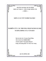 Nghiên cứu các phương pháp đánh giá độ tương đồng của văn bản (Khóa luận tốt nghiệp)