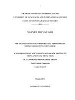 THE TRANSLATION OF ENVIRONMENTAL TERMINOLOGY FROM ENGLISH INTO VIETNAMESE 