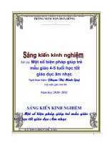 Một số biện pháp giúp trẻ mẫu giáo 4 5 tuổi học tốt giáo dục âm nhạc   