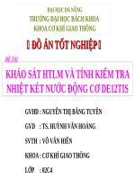 KHẢO sát hệ THỐNG làm mát và TÍNH TOÁN KIỂM TRA két làm mát của ĐỘNG cơ DAEWOO DE12TIS 
