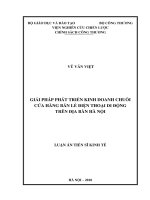 Giải pháp phát triển kinh doanh chuỗi cửa hàng bán lẻ điện thoại di động trên địa bàn Hà Nội (Luận án tiến sĩ)