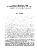 Hình thức hoạt động nhóm nhằm phát huy tính tích cực của HS trong dạy học lịch sử 