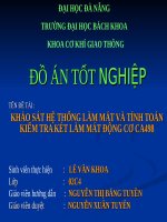 KHẢO sát hệ THỐNG làm mát và TÍNH TOÁN KIỂM TRA két làm mát ĐỘNG cơ CA498 