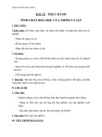 Giáo án Hóa học 9 bài 23: Thực hành tính chất hóa học của Nhôm và sắt