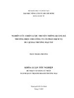 NGHIÊN CỨU CHIẾN LƯỢC TRUYỀN THÔNG QUẢNG BÁ THƯƠNG HIỆU CHO CÔNG TY CỔ PHẦN DỊCH VỤ DU LỊCH  THƯƠNG MẠI TST