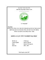 Đánh giá công tác chuyển nhượng quyền sử dụng đất trên địa bàn xã Thành Công  huyện Nguyên Bình  tỉnh Cao Bằng giai đoạn 2014  2016 (Khóa luận tốt nghiệp)
