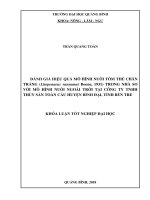 ĐÁNH GIÁ HIỆU QUẢ MÔ HÌNH NUÔI TÔM THẺ CHÂN TRẮNG (Litopenaeus vannamei Boone, 1931) TRONG NHÀ SO VỚI MÔ HÌNH NUÔI NGOÀI TRỜI TẠI CÔNG TY TNHH THỦY SẢN TOÀN CẦU HUYỆN BÌNH ĐẠI, TỈNH BẾN TRE