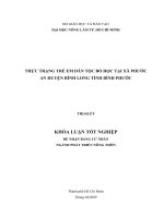 THỰC TRẠNG TRẺ EM DÂN TỘC BỎ HỌC TẠI XÃ PHƯỚC AN HUYỆN BÌNH LONG TỈNH BÌNH PHƯỚC