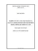 Nghiên cứu sức căng mặt ngoài của ngưng tụ bose einstein một thành phần trong thống kê chính tắc lớn (2018)