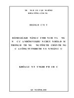Đánh giá khả năng cải thiện chất lượng nước của nhóm vi khuẩn chuyển hoá đạm trong hệ thống ương tôm thẻ chân trắng của công ty TNHH thuỷ sản toàn cầu (Khóa luận tốt nghiệp)