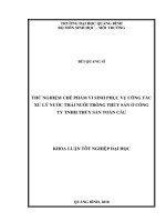 Thử nghiệm chế phẩm vi sinh phục vụ công tác xử lý nước thải nuôi trồng thuỷ sản ở công ty TNHH thuỷ sản toàn cầu (Khóa luận tốt nghiệp)