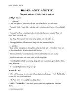 Giáo án Hóa học 9 bài 45: Axit axetic