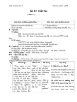 Giáo án Hóa học 9 bài 47: Chất béo