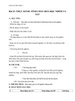 Giáo án Hóa học 9 bài 23: Thực hành tính chất hóa học của Nhôm và sắt