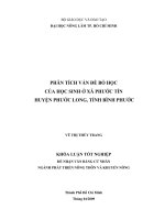 PHÂN TÍCH VẤN ĐỀ BỎ HỌC CỦA HỌC SINH Ở XÃ PHƯỚC TÍN HUYỆN PHƯỚC LONG, TỈNH BÌNH PHƯỚC