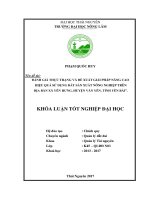 Đánh giá thực trạng và đề xuất giải pháp nâng cao hiệu quả sử dụng đất sản xuất nông nghiệp trên địa bàn xã yên hưng   huyện văn yên   tỉnh yên bái 